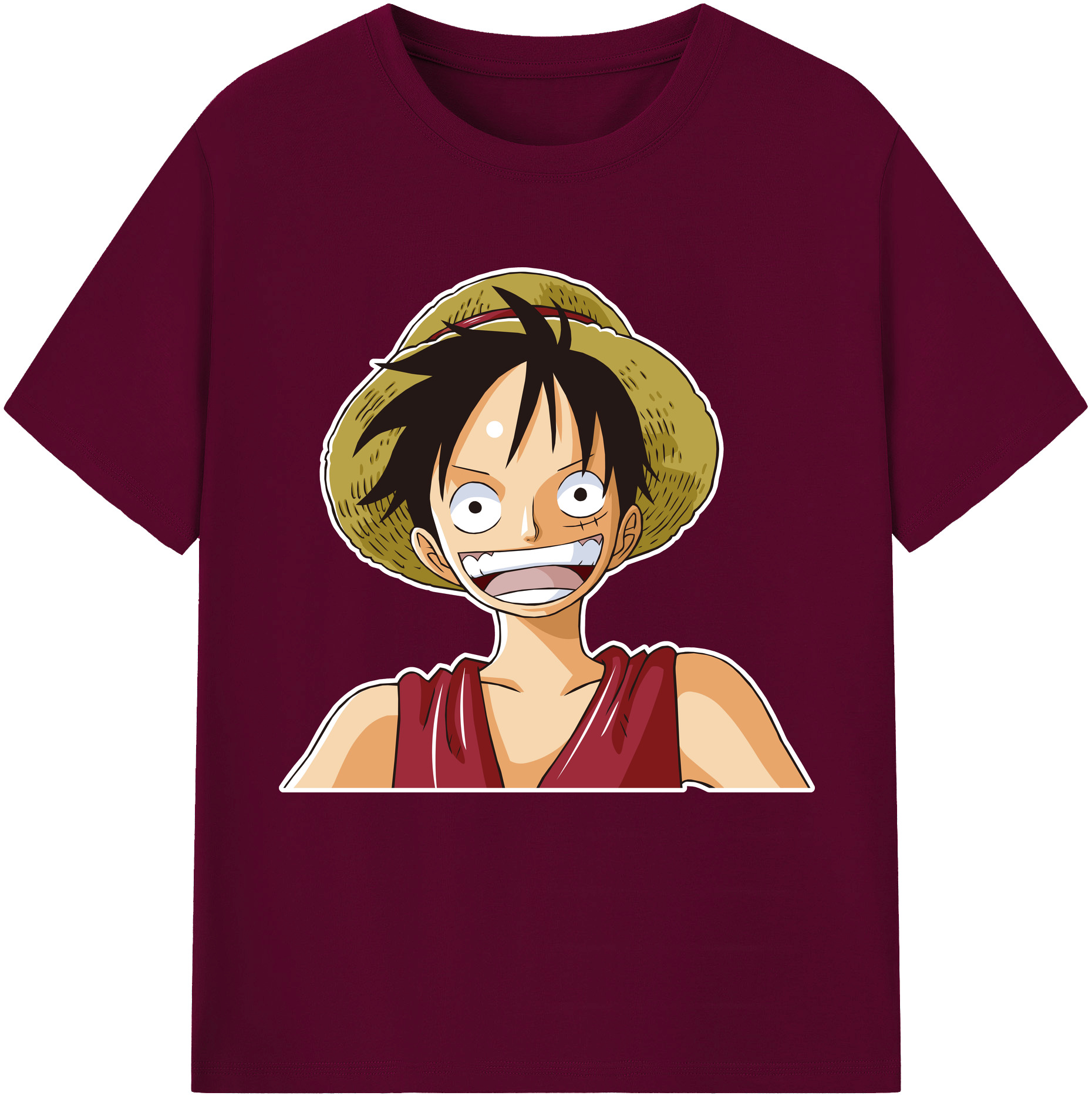 ワンピース モンキー・D・ルフィ ONE PIECE Monkey D. Luffy レディースカジュアルプリントTシャツ（綿100％）